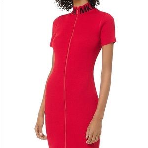 Michael Kors MK Ribbed Zip-front Sheath Dress